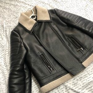 Tall faux shearling jacket